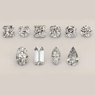 Loose diamonds in different shapes