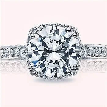 Cushion halo diamond engagement ring